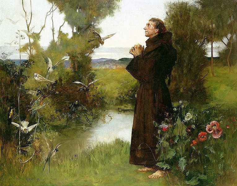 tableau d'Albert Chevallier Tayler Saint François d'Assises contemplant la nature, 1898